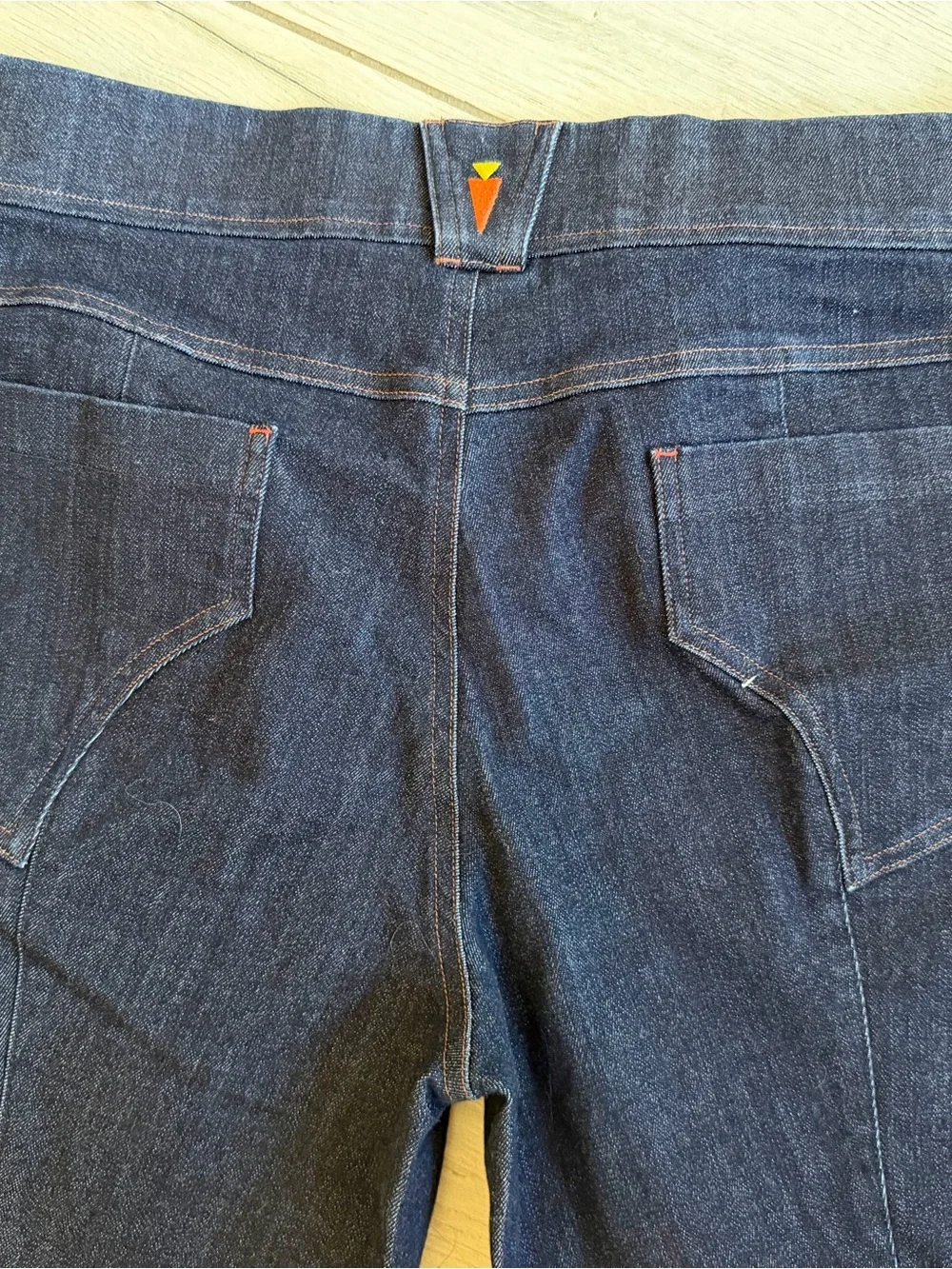 NWOT Kerrits Dark Blue Skinny Riding Jeans with Brown Knee Patches